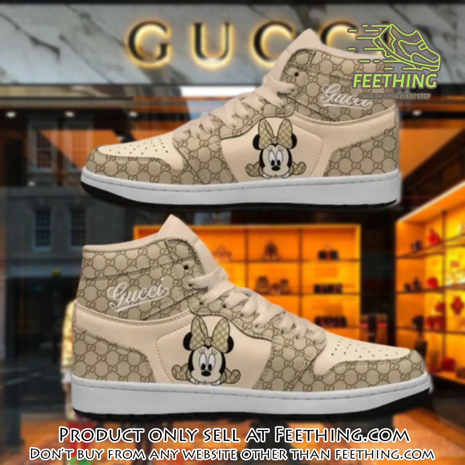 Gucci x mickey high air jordan sneakers shoes hot  disney gifts unisex ft2934463